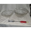 Depression glass 1930s ribbed mixing bowls
