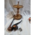 Italian pernice pipe and GBD pipe and stand