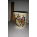 Two Mugs,Royal Coronation mug 1953 and 1947 relief design mug royal visit to South Africa