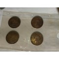 Set of Pennies 1934,1936,1937,1943