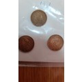 Quarter pennies 1942,1943,1944