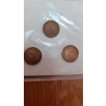 Quarter pennies 1942,1943,1944