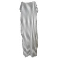 White Black Stripes Off Shoulder Asymmetric Maxi Dress Beach Summer Casual Wear