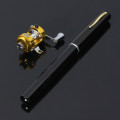 Portable Pocket Pen Shape Aluminum Alloy Fishing Rod Pole Reel Combo