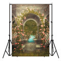 5x7FT Castle Photography Background Wedding Photo Studio Vinyl Backdrop Flowers