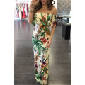 Colourful Floral Print Off Shoulder Maxi Dress Formal Cocktail Party Evening Wear