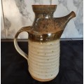 TIM MORRIS:  RARE AND AWESOME ANTIQUE LARGE LIDDED POTTERY JUG/PITCHER, CLEARLY MARKED