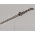 CARROLL BOYES FUNCTIONAL ART:  VINTAGE EARLY DESIGN PEWTER AND STAINLESS STEEL LETTER OPENER