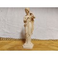 STUNNING A. SANTINI CLASSICAL SCULPTURE OF A LADY, MARKED ON  THE PLINTH AND 24 CM HIGH