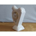 VINTAGE RARE HAND CRAFTED DONEGAL PARIAN IRISH CHINA HARP SHAPED MANTEL CLOCK, NOT TESTED