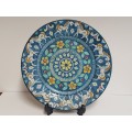 BEAUTIFUL VINTAGE MID-CENTURY V PINTO VIETRI MADE IN ITALY PLATE - STUNNING FLORAL AND EQUINE DESIGN