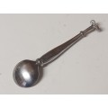 CARROL BOYES FUNCTIONAL ART: VINTAGE EARLY DESIGN PEWTER AND STAINLESS STEEL SUGAR SPOON