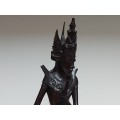 VINTAGE INTRICATELY HAND-CARVED ROSEWOOD ORIENTAL DEITY