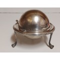 BEAUTIFUL VINTAGE SILVER PLATED SWIVEL TOP CAVIAR/BUTTER DISH