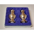 BEAUTIFUL BOXED VINTAGE IANTHE SILVER PLATED SALT AND PEPPER SHAKERS