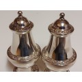 BEAUTIFUL BOXED VINTAGE IANTHE SILVER PLATED SALT AND PEPPER SHAKERS