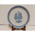 RARE REVERSE COLOUR WEDGWOOD WHITE JASPERWARE VALENTINE`S DAY PLATE WITH INTRICATELY CARVED IMAGES