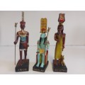 SET OF SIX MINIATURE MODELS OF ANCIENT EGYPTIANS,HI DEITIES