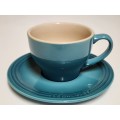 VINTAGE LE CREUSET TEA CUP AND SAUCER IN MINT CONDITION