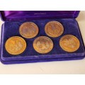 LIMITED PROOF EDITION EUROPEAN ARCHITECTURAL HERITAGE YEAR 1975 SET OF FIVE MEDALS