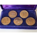 LIMITED PROOF EDITION EUROPEAN ARCHITECTURAL HERITAGE YEAR 1975 SET OF FIVE MEDALS