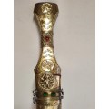 AWESOME BRASS AND SILVER METAL YEMEN DAGGER, BEAUTIFULLY ADORNED