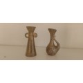 2 x Solid Mini Jug/Vases - Metal type - Japan