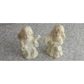 2 x Angels with Musical Instruments Christmas Ornaments