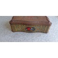 Vintage Tin Box W/Lid Metal - Embossed Colored Mosaic