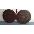 2 x Stunning Wood Carving Plates