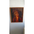 Vintage Framed Crying Girl -  Print - Wooden Frame