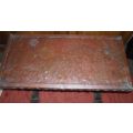 ANTIQUE COPPER AND WROUGHT IRON TABLE