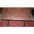 ANTIQUE COPPER AND WROUGHT IRON TABLE