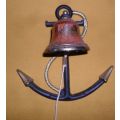 WROUGHT IRON AND BRASS ANCHOR BAR BELL