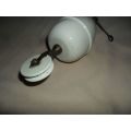 1940'S VINTAGE CREAM PORCELAIN COUNTERWEIGHTS FOR CEILING LIGHTS