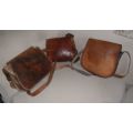 3 LEATHER BAGS DAMAGED  AS IS-ONE BID TAKES ALL