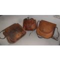 3 LEATHER BAGS DAMAGED  AS IS-ONE BID TAKES ALL