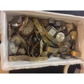 Box full of broken mechanical old watches