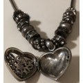 Miglio Silver Tone Chunky Necklace with Locket Pendant