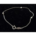 Sterling Silver 925 italy Stamped Ball Bracelet