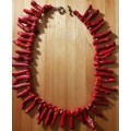 Vintage Large and Heavy Red Branch Coral Necklace