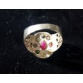 Sterling Silver 9 Planet Ring with Precious Stones