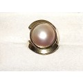 Vintage 9ct Yellow Gold Mabe Pearl Ring