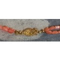 Coral Angel Skin Necklace with Gold Plated Japan Stamped Clasp