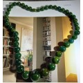 Vintage Marbled Green Bakelite Necklace