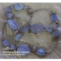 Beautiful Kirsten Goss Sterling Silver and Blue Lace Agate Chunky Charm Necklace