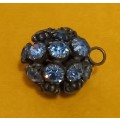 Vintage Ball Pendant with Light Blue and Dark Blue Glass Stones