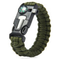 Paracord Survival Flint & Steel  5 in 1 Armband - GREEN