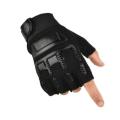 #3 Half Finger Glove Tactical Rubber Knuckle - Black