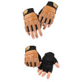 #3 Half Finger Glove Tactical Rubber Knuckle - KHAKI